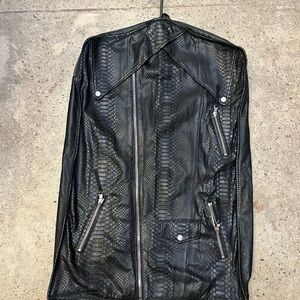 Ben Taverniti Unravel Project Black Snakeskin Genuine Leather Garment Bag